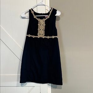 Lilly Pulitzer Navy Dress with Gold Detailing